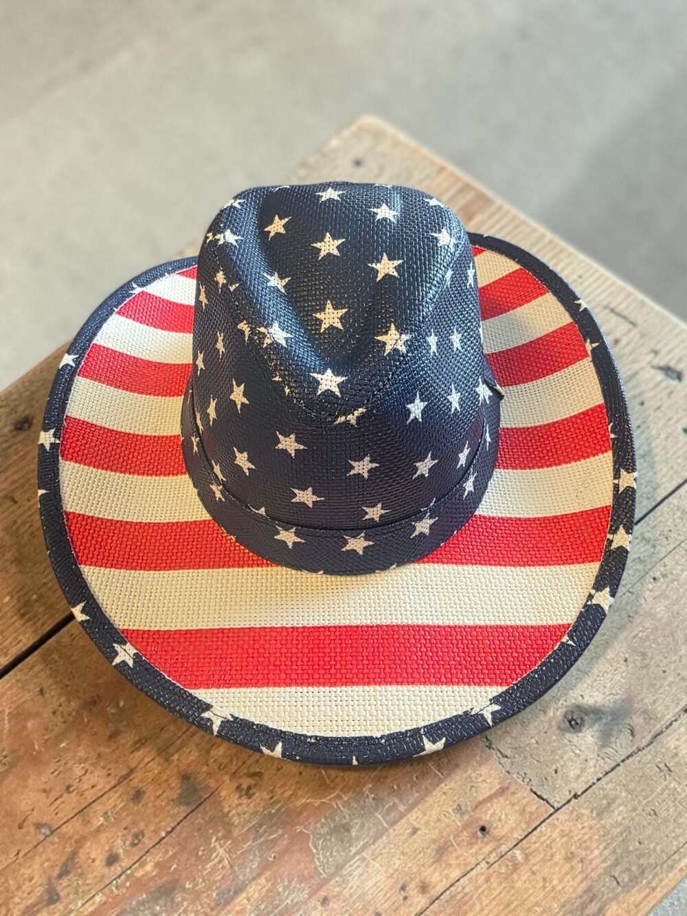Adult Americana Stars and Stripes Cowboy Straw Hat